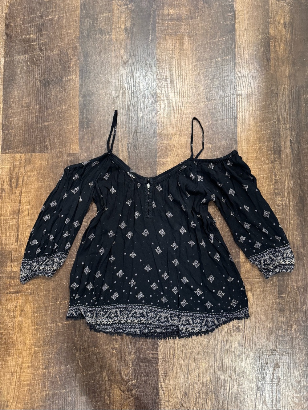 Urban outfitters black bohemian off the shoulder top